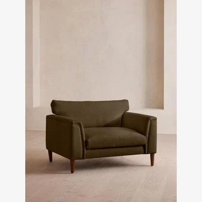Soho Home Reya Loveseat, Linen, Olive
