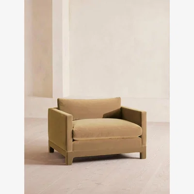 Soho Home Ashford Loveseat, Velvet, Camel