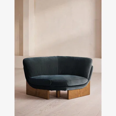 Soho Home Tellis Corner Module, Velvet, Grey Blue