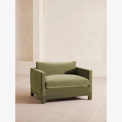 Soho Home Ashford Loveseat, Velvet, Lichen
