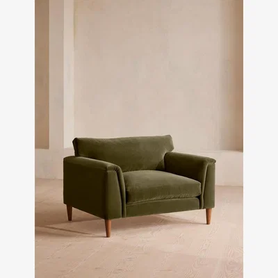 Soho Home Reya Loveseat, Velvet, Olive