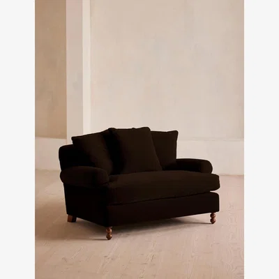 Soho Home Audrey Loveseat, Sofa, Velvet, Chocolate