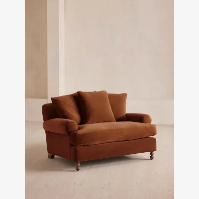 Soho Home Audrey Loveseat, Velvet, Cinnamon, UK