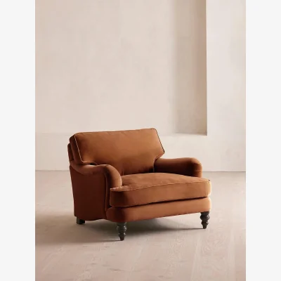 Soho Home Arundel Loveseat, Velvet, Cinnamon