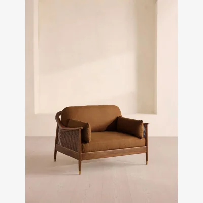 Soho Home Atlanta Loveseat, Linen, Terracotta, UK