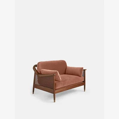 Soho Home Atlanta Loveseat, Velvet, Antique Rose