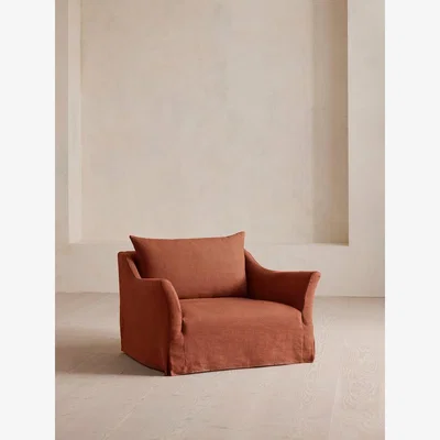 Soho Home Roma Loveseat, Linen, Antique Rose