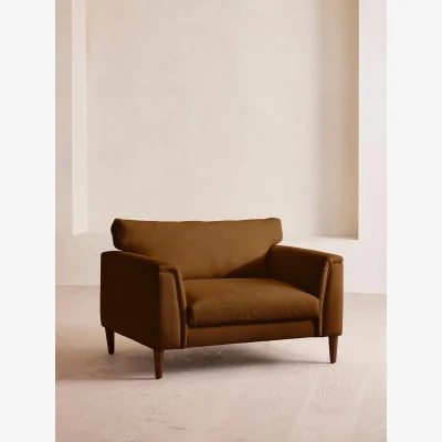 Soho Home Reya Loveseat, Linen, Terracotta, UK