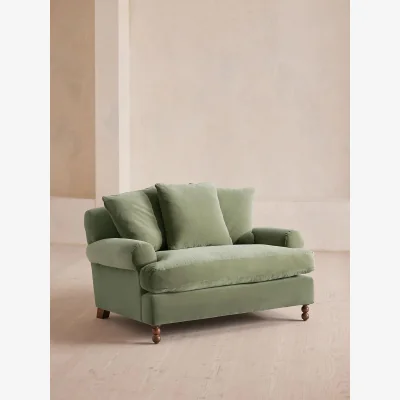 Soho Home Audrey Loveseat, Velvet, Seafoam, UK