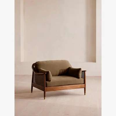 Soho Home Atlanta Loveseat, Velvet, Truffle, UK