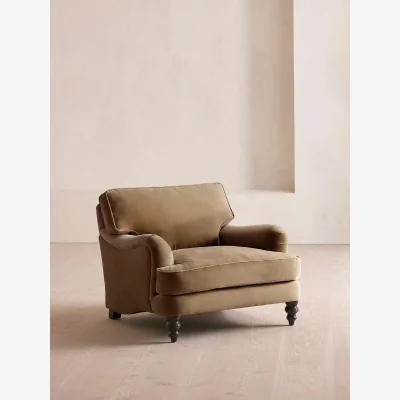 Soho Home Arundel Loveseat, Velvet, Truffle