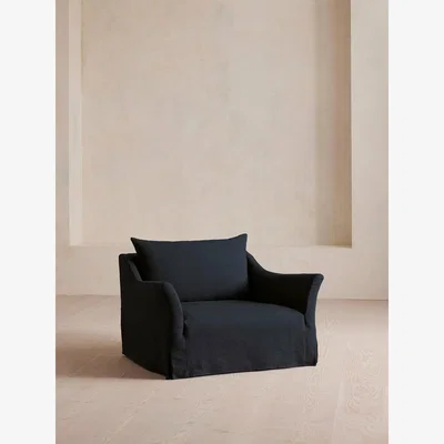 Soho Home Roma Loveseat, Linen, Indigo