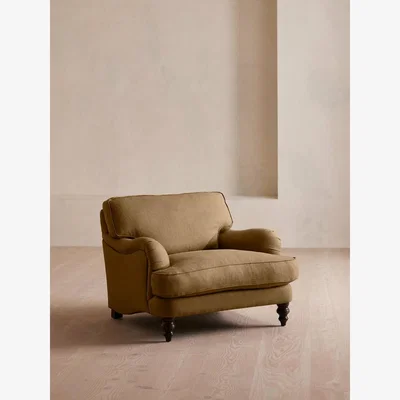 Soho Home Arundel Loveseat, Linen, Ochre