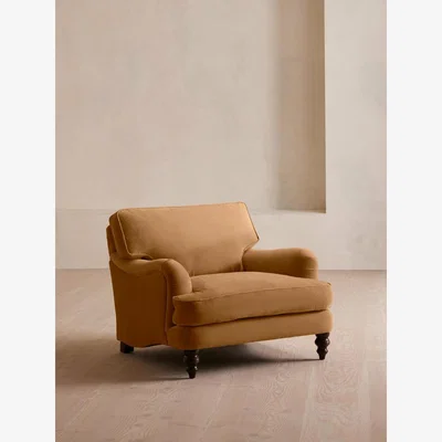 Soho Home Arundel Loveseat, Velvet, Mustard