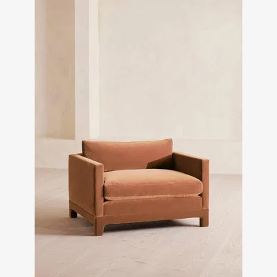 Soho Home Ashford Loveseat, Velvet, Antique Rose