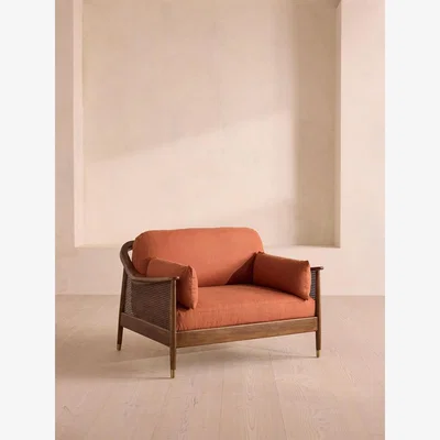 Soho Home Atlanta Loveseat, Linen, Antique Rose