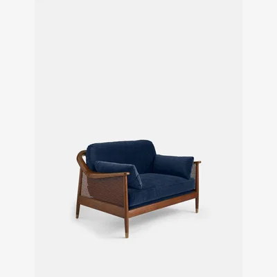 Soho Home Atlanta Loveseat, Velvet, Royal Blue