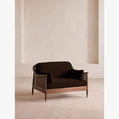 Soho Home Atlanta Loveseat, Velvet, Chocolate Brown