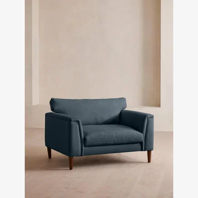 Soho Home Reya Loveseat, Linen, Prussian Blue