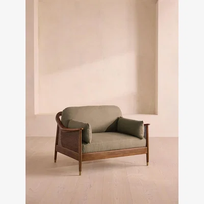 Soho Home Atlanta Loveseat, Linen, Mushroom