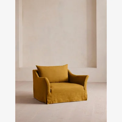 Soho Home Roma Loveseat, Linen, Turmeric, UK