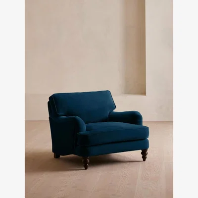 Soho Home Arundel Loveseat, Velvet, Royal Blue