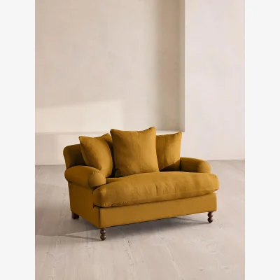 Soho Home Audrey Loveseat, Linen, Turmeric, UK