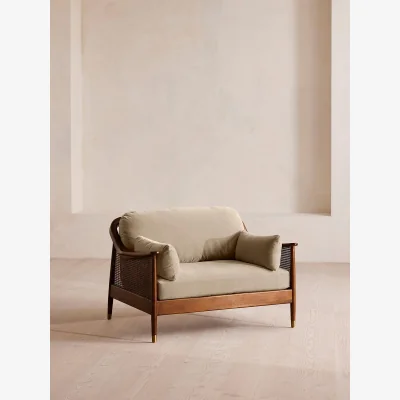 Soho Home Atlanta Loveseat, Velvet, Oyster, UK