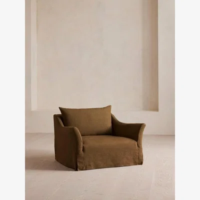 Soho Home Roma Loveseat, Linen, Ochre