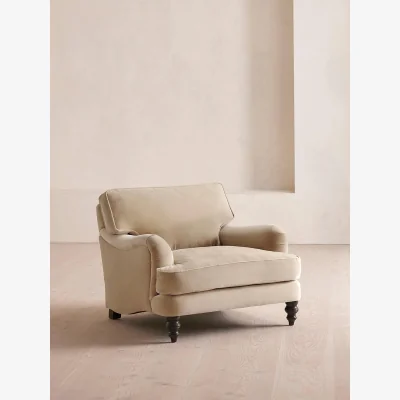 Soho Home Arundel Loveseat, Velvet, Oyster