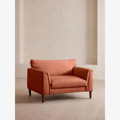 Soho Home Reya Loveseat, Linen, Antique Rose