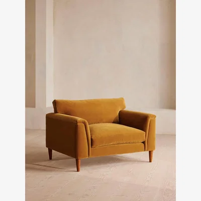 Soho Home Reya Loveseat, Velvet, Mustard