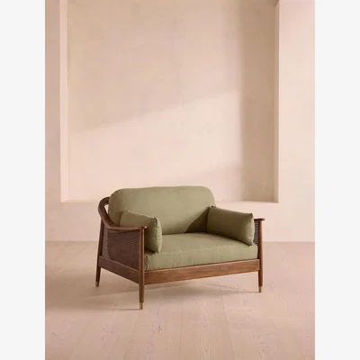 Soho Home Atlanta Loveseat, Linen, Sage