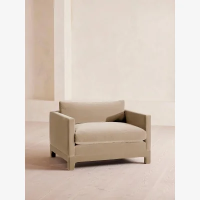 Soho Home Ashford Loveseat Sofa, Velvet, Oyster, UK