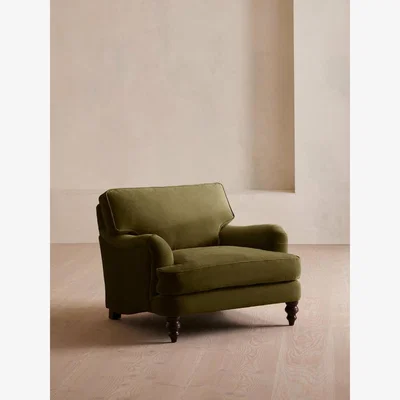 Soho Home Arundel Loveseat, Velvet, Olive