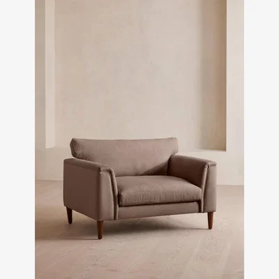 Soho Home Reya Loveseat, Linen, Mushroom