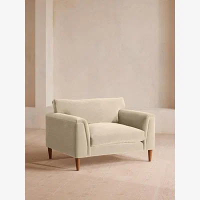 Soho Home Reya Loveseat, Velvet, Porcelain