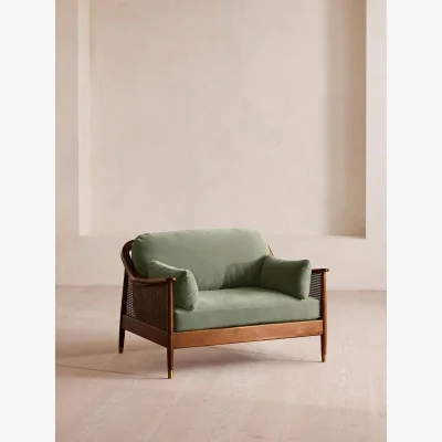 Soho Home Atlanta Loveseat, Velvet, Seafoam, UK