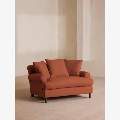 Soho Home Audrey Loveseat, Linen, Antique Rose