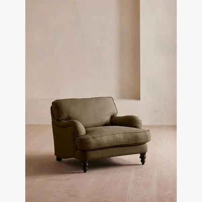 Soho Home Arundel Loveseat, Linen, Olive