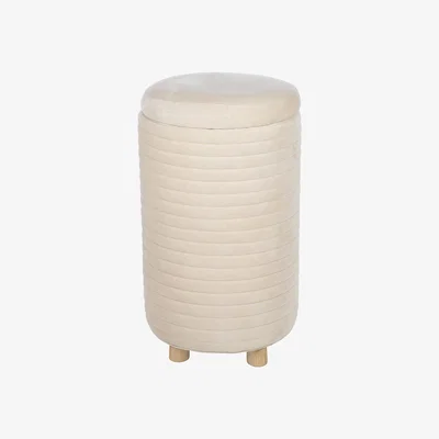 Amara Velour Quilted Storage Pouf