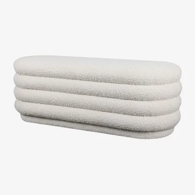 Andrew Martin Dura Bench, Ottoman, White - Andrew Martin Boucle