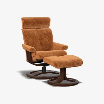 Arighi Bianchi Pheobe Reclining Chair and Footstool, Medium / Orange