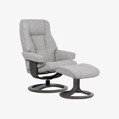 Arighi Bianchi Martha Reclining Chair and Footstool, Small / Grey