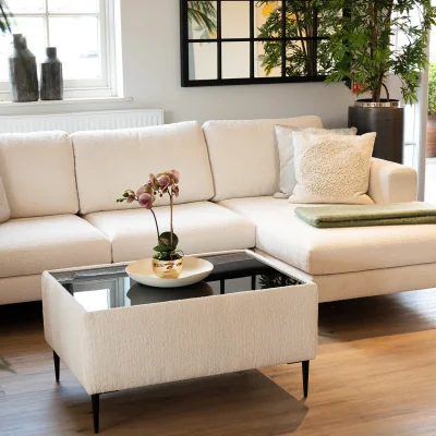 Arighi Bianchi Amaya Footstool with Glass Top
