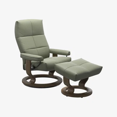 Barker and Stonehouse Stressless David Small Classic Recliner Chair & Footstool Leather | Barker & Stonehouse