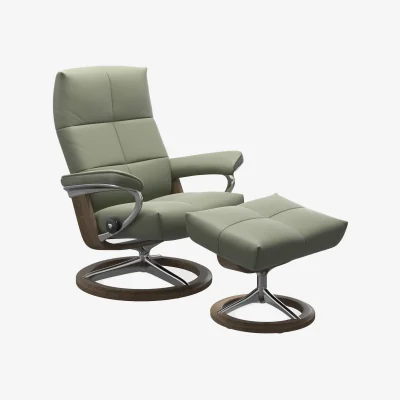 Barker and Stonehouse Stressless David Medium Signature Recliner Chair & Footstool Leather | Barker & Stonehouse