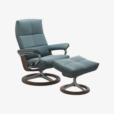 Barker and Stonehouse Stressless David Medium Signature Recliner Chair & Footstool Leather | Barker & Stonehouse