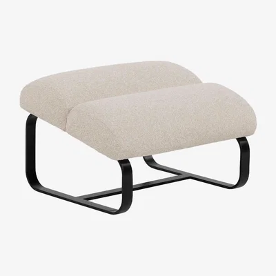 Barker and Stonehouse Lucien Ottoman, White Fabric | Barker & Stonehouse