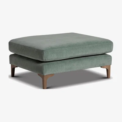 Barker and Stonehouse Gramercy Footstool, Green Fabric | Barker & Stonehouse